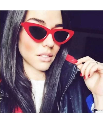 2019 New Fashion Sexy Ladies Cat Eye Sunglasses Women Brand Black Clear Blue - Red Gray - CD18XGE5GAK $6.59 Cat Eye