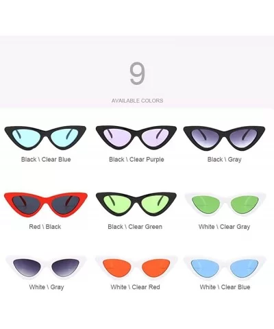 2019 New Fashion Sexy Ladies Cat Eye Sunglasses Women Brand Black Clear Blue - Red Gray - CD18XGE5GAK $6.59 Cat Eye