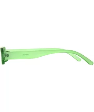 Futuristic Pimp Color 80s Robotic Funk Narrow Rectangle Plastic Sunglasses - Green - CV18HM2M5SC $8.96 Rectangular