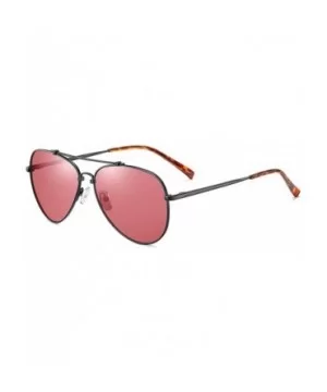 Unisex Aviator Polarized Sunglasses for Men Women UV400 Protection 8061 - Red - C3195UMR0IZ $6.67 Aviator