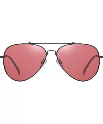 Unisex Aviator Polarized Sunglasses for Men Women UV400 Protection 8061 - Red - C3195UMR0IZ $6.67 Aviator