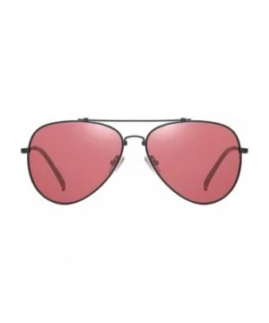 Unisex Aviator Polarized Sunglasses for Men Women UV400 Protection 8061 - Red - C3195UMR0IZ $6.67 Aviator