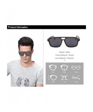 Oversized Wood Sunglasses for Men Designed in Switzerland Mirror Lenses-SH73002 - Ebony - C012GG032VX $22.60 Square