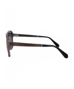 Oversized Wood Sunglasses for Men Designed in Switzerland Mirror Lenses-SH73002 - Ebony - C012GG032VX $22.60 Square