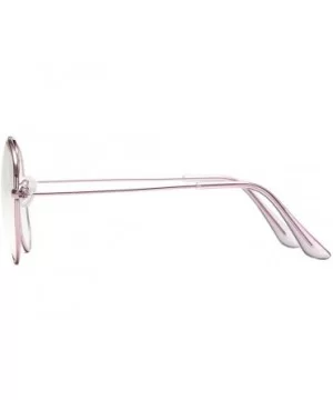 Clear Aviator Glasses Lens Premium Classic Metal Frame Eyeglasses - Pink - C118XE082EQ $6.26 Aviator