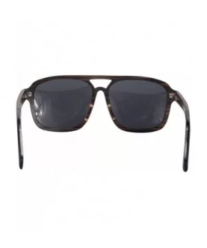 Oversized Wood Sunglasses for Men Designed in Switzerland Mirror Lenses-SH73002 - Ebony - C012GG032VX $22.60 Square