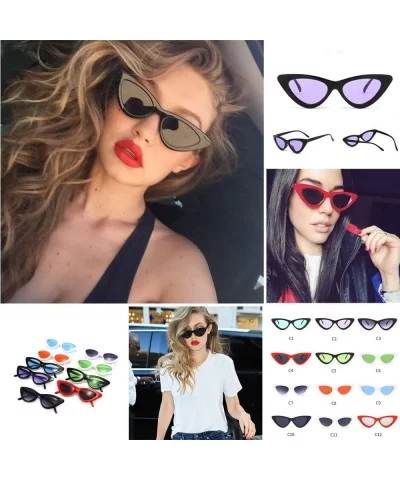 Goggles Sunglasses Fashion Vintage Plastic - H - C0197X82KA6 $4.16 Cat Eye