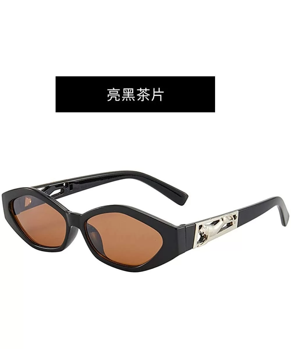 Fashion Leopard Decorative Sunglasses Cat Eye Sunglasses - C3 Bright Black Tea - CY199CKNOKK $17.67 Cat Eye