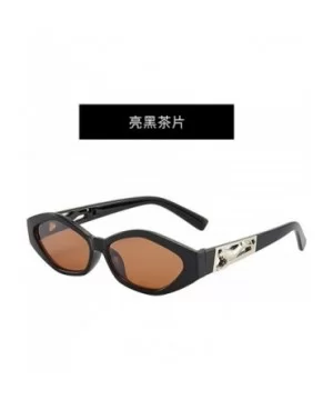 Fashion Leopard Decorative Sunglasses Cat Eye Sunglasses - C3 Bright Black Tea - CY199CKNOKK $17.67 Cat Eye