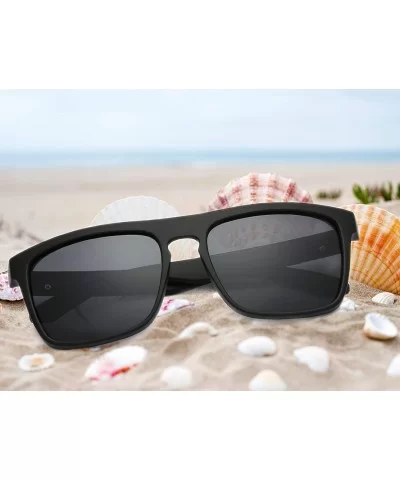 Classic Polarized Sunglasses for Men Women Retro 100% UV Protection Driving Sun Glasses D731 - Black/Black - C918H85Z3ZN $12....