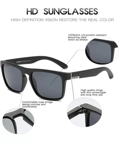 Classic Polarized Sunglasses for Men Women Retro 100% UV Protection Driving Sun Glasses D731 - Black/Black - C918H85Z3ZN $12....