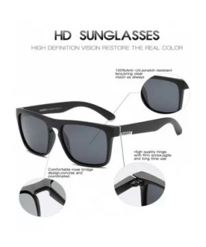 Classic Polarized Sunglasses for Men Women Retro 100% UV Protection Driving Sun Glasses D731 - Black/Black - C918H85Z3ZN $12....