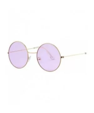 Women Round Sunglasses Fashion Vintage Metal Frame Ocean Sun Glasses Shade Oval Female Eyewear - CN198ZTO88X $27.01 Goggle