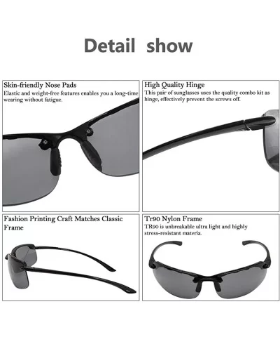 Rimless Sports Sunglasses for men women Running Driving Fishing Tr90 Superlight Frame JE027 - CQ18O8I46CI $38.72 Sport