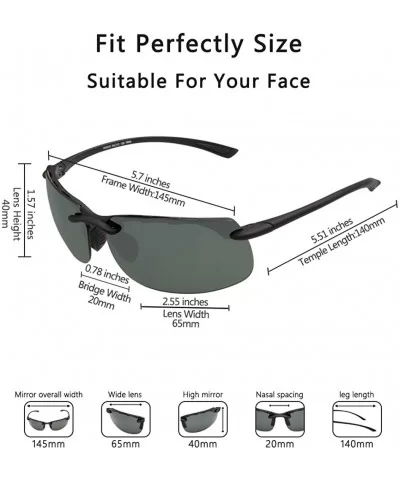 Rimless Sports Sunglasses for men women Running Driving Fishing Tr90 Superlight Frame JE027 - CQ18O8I46CI $38.72 Sport