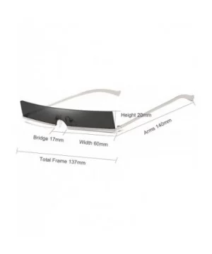 Trendy Tiny Rimless Rectangle Sunglasses Slim Rectangular - Black - C018QCA9YTN $9.22 Oval