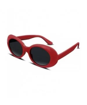 Clout Goggles Kurt Cobain Sunglasses Retro Oval Women Sunglasses B2253 - Red - CI185I9LGTA $5.52 Shield