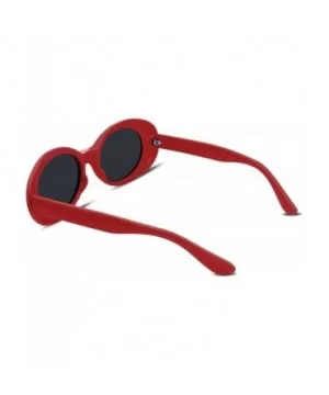 Clout Goggles Kurt Cobain Sunglasses Retro Oval Women Sunglasses B2253 - Red - CI185I9LGTA $5.52 Shield