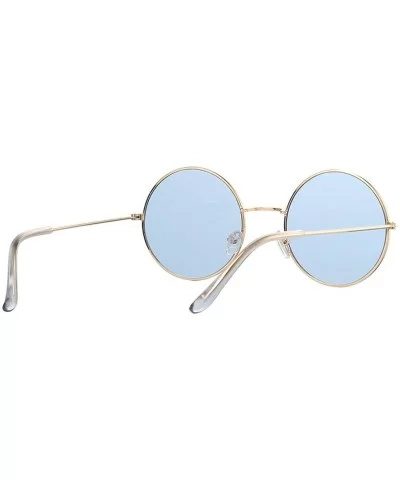 Women Round Sunglasses Fashion Vintage Metal Frame Ocean Sun Glasses Shade Oval Female Eyewear - CN198ZTO88X $27.01 Goggle