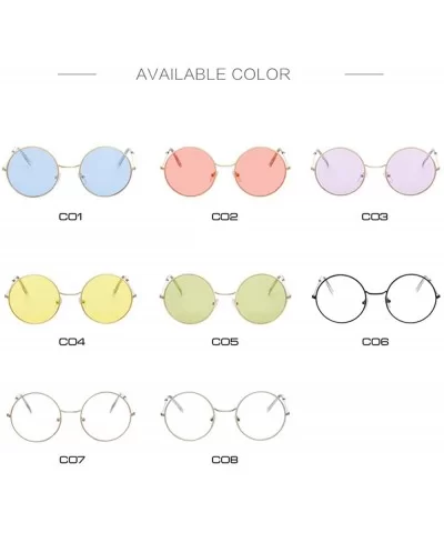 Women Round Sunglasses Fashion Vintage Metal Frame Ocean Sun Glasses Shade Oval Female Eyewear - CN198ZTO88X $27.01 Goggle