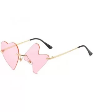 Fashion Women Love Heart Shaped Sunglasses Vintage frameless sunglasses men's Red Yellow Chic unique sun glasses - CG198R6O4Z...