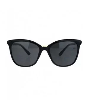 Womens Large Cat Eye Designer Plastic Fashion Luxury Sunglasses - All Black - CB18K753ERI $8.92 Cat Eye