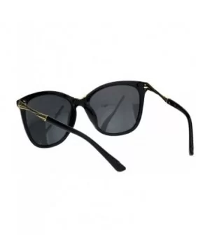 Womens Large Cat Eye Designer Plastic Fashion Luxury Sunglasses - All Black - CB18K753ERI $8.92 Cat Eye