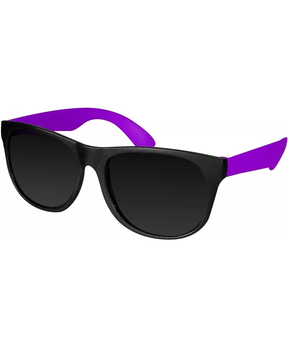 Retro Neon Colorful Arm Sunglasses for Adults Kids Party Favors - 12 Pack - Purple - C411FOR8D3R $9.81 Square