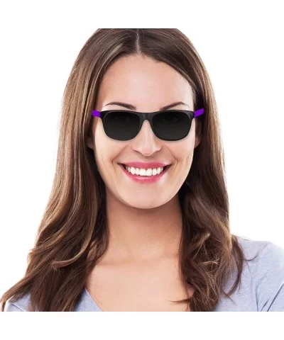 Retro Neon Colorful Arm Sunglasses for Adults Kids Party Favors - 12 Pack - Purple - C411FOR8D3R $9.81 Square