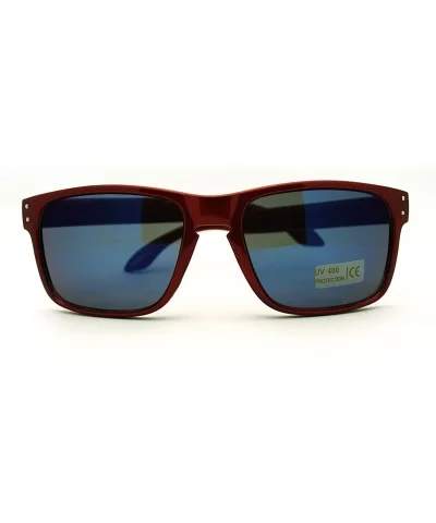 Square Rectangular Sunglasses Mens Classic Fashion Multicolor Revo Lens - Red - CL11EAY10LB $7.81 Rectangular