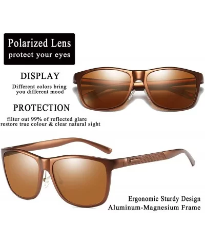 Classic Polarized Sunglasses Mens Great Design TAC Lenses B2426 - Brown/Brown - CY18DULTKU6 $8.17 Rectangular