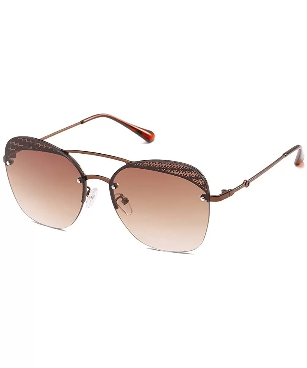 New Ladies Sunglasses Retro Hollow Eyebrow Sunglasses Fashion New Half-Frame Sunglasses - CC18SWIL0DD $27.13 Sport