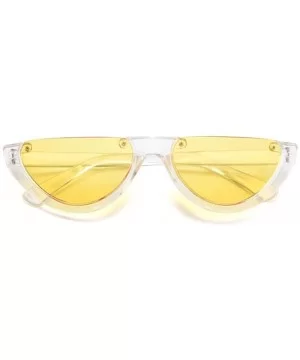 Mod Style Cat Eye Sunglasses Vintage Retro Half Frame Design Eyewear - Yellow - CC189U7A48Q $16.13 Cat Eye