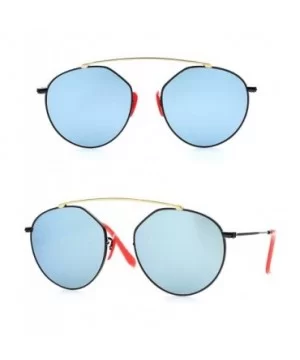 Italy made Bridge Sunglasses Corning natural Glass lens Genuine Leather Arms - C6180E3MX2D $39.41 Oversized