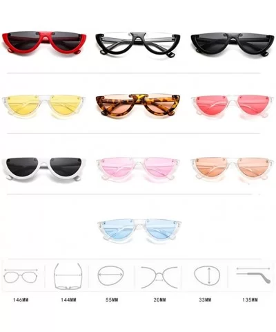 Mod Style Cat Eye Sunglasses Vintage Retro Half Frame Design Eyewear - Yellow - CC189U7A48Q $16.13 Cat Eye