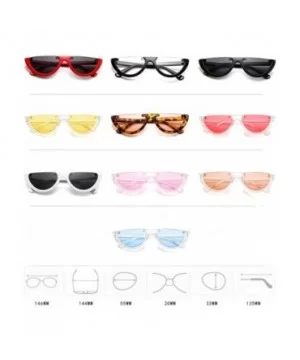 Mod Style Cat Eye Sunglasses Vintage Retro Half Frame Design Eyewear - Yellow - CC189U7A48Q $16.13 Cat Eye