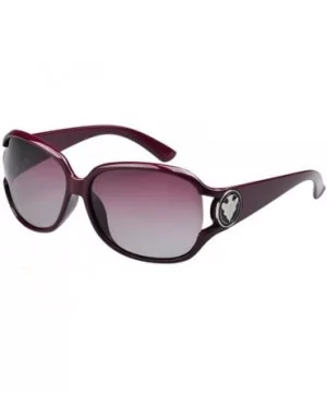 Women Vintage oval Polarized Sunglasses Oversized Sun Glasses - Wine Red - C417YTG0MLW $8.24 Oversized