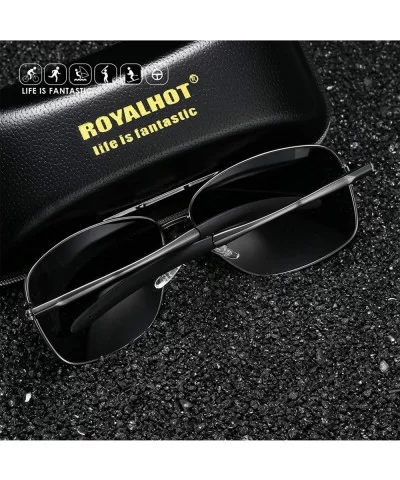 Polarized Sunglasses for Mens Classic Square Lens Alloy Frame for Driving Fishing Golf UV400 Protection - CC18AAHDR6G $10.70 ...