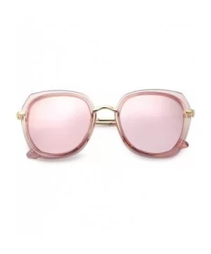 Fashion Polarized Design Sunglasses for Women UV400 Mirrored LensR00346 - Pink - CQ18GG3C0IR $35.22 Rectangular