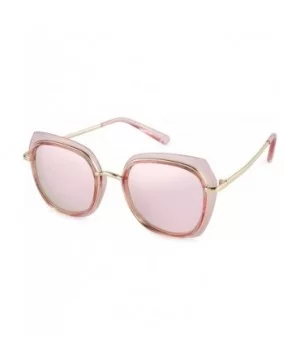 Fashion Polarized Design Sunglasses for Women UV400 Mirrored LensR00346 - Pink - CQ18GG3C0IR $35.22 Rectangular