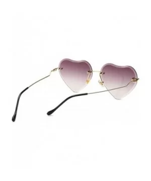 New Fashion Rimless Unisex Heart shaped UV protection sunglasses - Grey - CL18HHYSXT5 $9.90 Rimless