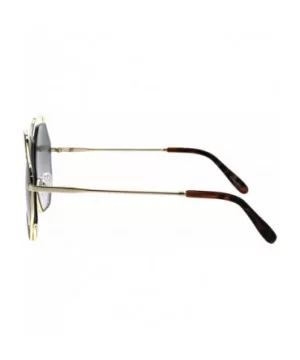 Womens Expose Lens Octagonal Metal Rim Hippie Retro Sunglasses - Brown Gold Black Pink - CS18EHR9RXY $11.67 Rectangular