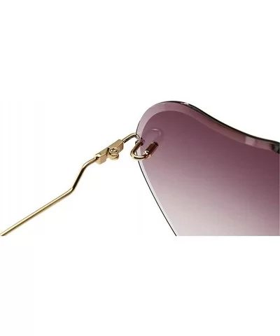 New Fashion Rimless Unisex Heart shaped UV protection sunglasses - Grey - CL18HHYSXT5 $9.90 Rimless