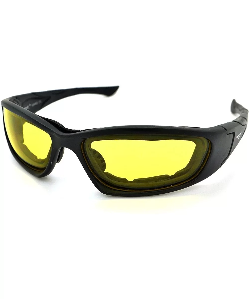 Lightweight Padded Mens & Womens Motorcycle Goggle Sunglasses w/FREE Microfiber - Matte Black - CE12LH7C081 $8.24 Goggle