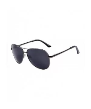 Men Polarized Sunglasses Night Vision Driving UV400 - C05 Gray Black - C4199CHND5I $22.47 Oval