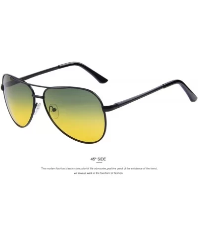 Men Polarized Sunglasses Night Vision Driving UV400 - C05 Gray Black - C4199CHND5I $22.47 Oval