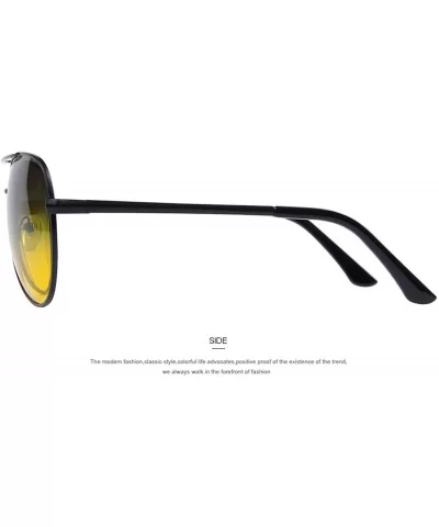 Men Polarized Sunglasses Night Vision Driving UV400 - C05 Gray Black - C4199CHND5I $22.47 Oval