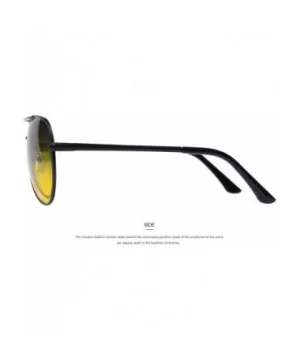 Men Polarized Sunglasses Night Vision Driving UV400 - C05 Gray Black - C4199CHND5I $22.47 Oval