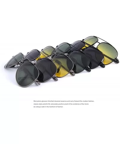 Men Polarized Sunglasses Night Vision Driving UV400 - C05 Gray Black - C4199CHND5I $22.47 Oval