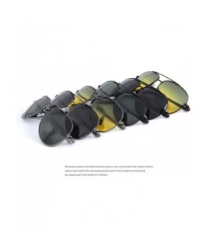 Men Polarized Sunglasses Night Vision Driving UV400 - C05 Gray Black - C4199CHND5I $22.47 Oval